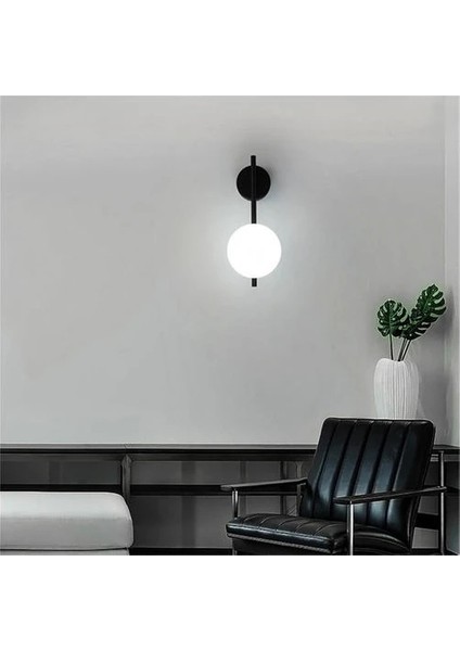 Lavin Siyah Kasa Füme Camlı Aplik