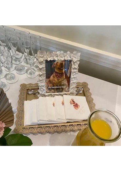Siyah Peçeteler Tam Renkli Kişiselleştirilmiş Pet Düğün Kokteyl Peçeteleri, Özel Düğün Peçeteleri, Köpek Kokteyl Peçeteleri Düğün, Çift Monogram Düğün (Yurt Dışından)