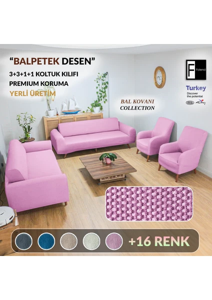 pembe Koltuk Kılıfı lastikli balpetek kanepe Takımı Çekyat Örtüsü (3+3+1+1) Tam kaplama kılıf koltuk örtüsü