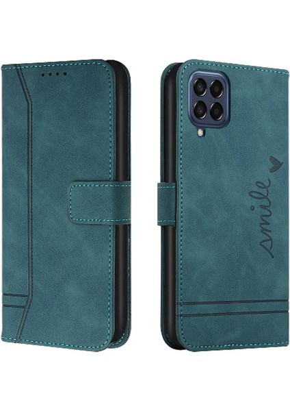 Telefon Kılıfı Için Samsung Galaxy M53 5g El Kayışı Manyetik Kapatma Kartı Pu (Yurt Dışından)