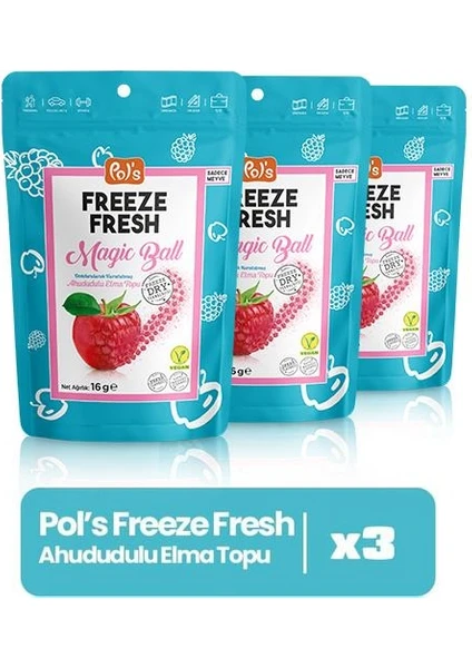 Freeze Fresh Magic Ball Ahududulu Elma Topu 16 x3 Adet