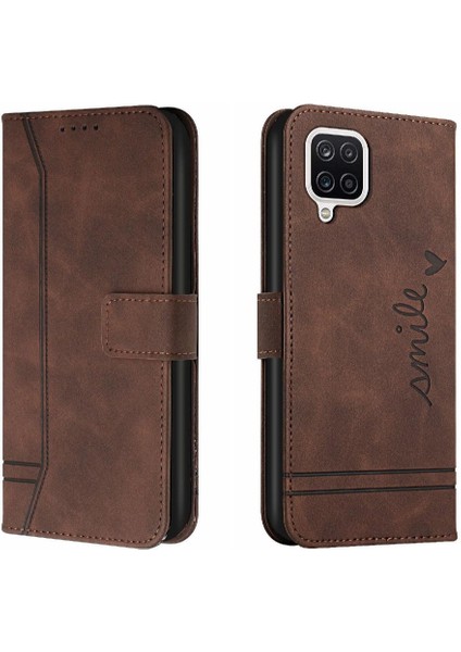 Samsung Galaxy A12 Için Telefon KILIFI/M12 Flip Folio Cüzdan Pu Deri El (Yurt Dışından)
