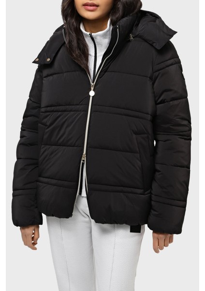 Logolu Çıkarılabilir Kapüşonlu Regular Fit Mont Kadın Mont 6RTB09 Tndaz 1200