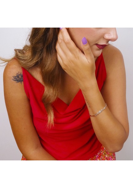 Taşlı Gümüş Bileklik NUR-BL00980