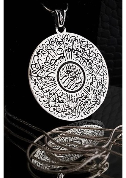 Gümüş Ayetel Kürsi Kolye Zincirli msn03 fiyatları