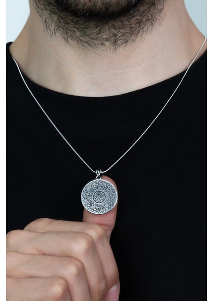 Gümüş Ayetel Kürsi Kolye Zincirli msn03 fırsatları