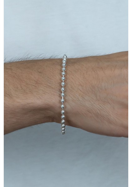 Gümüş Top Erkek Bileklik Zincir 20CM 9gr 4mm msn19b indirimleri