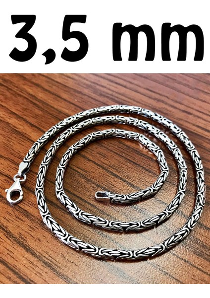 Zincir Yuvarlak Kral Model Gümüş Erkek Kolye MSN18Y