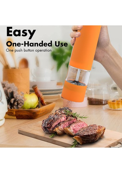 Renkli Elektrikli Karabiber Değirmeni Karabiber Öğütücü - Turuncu (Yurt Dışından) modelleri