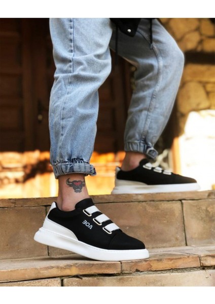 Erkek Siyah Üç Bantlı Sneaker Taban Mevsimlik Günlük Ayakkabı fiyatları