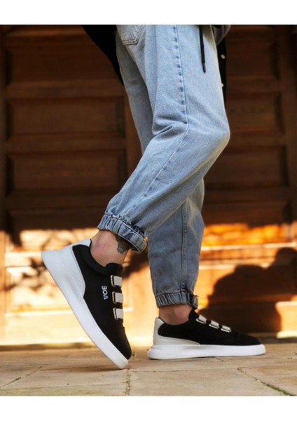Erkek Siyah Üç Bantlı Sneaker Taban Mevsimlik Günlük Ayakkabı modelleri