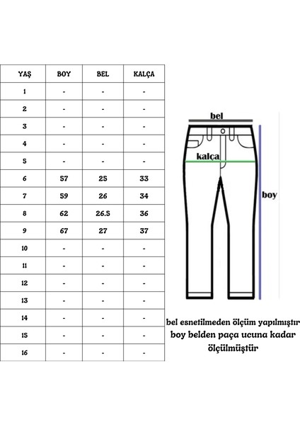 Desenli Paça Lastikli 6-9 Yaş Erkek Çocuk Tek Alt