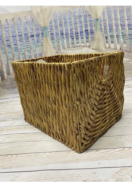 Dekoratif Dikdörtgen Sepet Düzenleyici Sele 45X37X35 CM