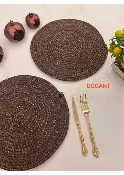 Amerikan Servis Sunum Supla 6'lı Set 32 cm Kahverengi