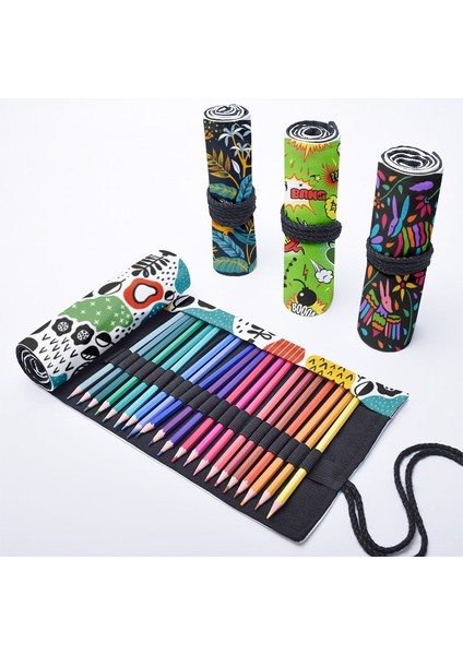 STIL19 Stili Moda Yaratıcılık Unisex Delikler Için Kalem Çantası Sevimli Komik Tuval Rulo Kalem Kutusu Arting Malzemeleri Depolama Kalem Çantası (Yurt Dışından) fiyatları
