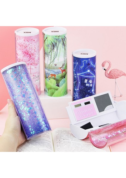 Limon Tarzı Nbx Kalem Kutusu Starfall Quicksand Saydam Yaratıcı Çok Işlevli Silindirik Kalem Kutusu Sevimli Okul Kırtasiye Tutucu Okul (Yurt Dışından) fiyatları