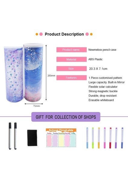 Limon Tarzı Nbx Kalem Kutusu Starfall Quicksand Saydam Yaratıcı Çok Işlevli Silindirik Kalem Kutusu Sevimli Okul Kırtasiye Tutucu Okul (Yurt Dışından) fırsatları