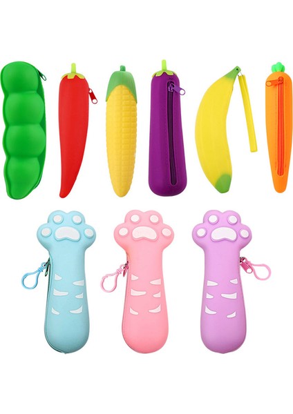 Havuç Tarzı Büyük Kapasiteli Yumuşak Silikon Fermuar Kalem Kutusu Patlıcan Bezelye Mısır Sebze Meyve Çocuklar Okul Öğrenci Kalem Kırtasiye Saklama Çantası (Yurt Dışından) modelleri