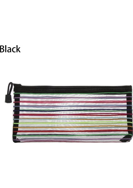 Typeb-Siyah Stil 1 Adet Moda Şeffaf Izgara Fermuar Kalem Kutusu Örgü Kalem Çantası Kozmetik Depolama Kırtasiye Makyaj Kozmetik Çanta Bozuk Para Cüzdanı (Yurt Dışından)