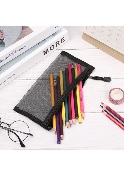 Typeb-Siyah Stil 1 Adet Moda Şeffaf Izgara Fermuar Kalem Kutusu Örgü Kalem Çantası Kozmetik Depolama Kırtasiye Makyaj Kozmetik Çanta Bozuk Para Cüzdanı (Yurt Dışından) modelleri