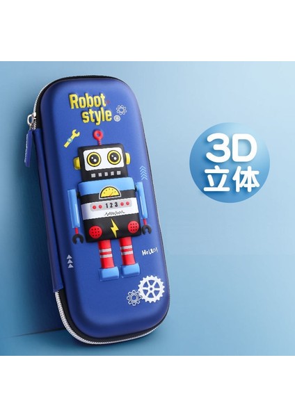 Robot Stili 3D Kalem Kutusu Eva Saklama Kutusu Güzel Pembe Unicorn Karikatür Kalem Çantası Okul Oğlan Kız Kawaii Kırtasiye Hediye Kılıfı Silgi Tutucu (Yurt Dışından)