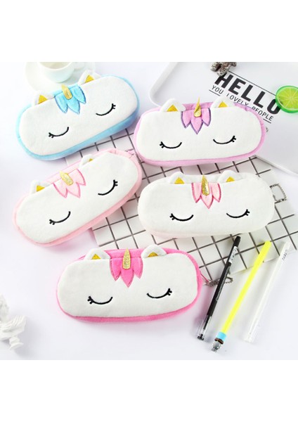 Mavi Stil Sevimli Peluş Unicorn Kalem Kutusu Okul Kalem Kutuları Kırtasiye Kalem Kutusu Kawaii Çanta Erkek Kız Okul Malzemeleri Için Bozuk Para Cüzdanı (Yurt Dışından) fiyatları