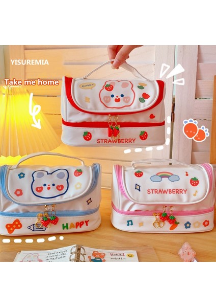 Yeşil Stil Yisuremia Yeni Kawaii Kalem Çantası Kalem Kutuları 2 Katmanlı Yüksek Kapasiteli Kalemler Kılıfı Ücretsiz 1 Adet Kendi Başına Yap Çıkartma Okul Kırtasiye Kız Hediye (Yurt Dışından) fiyatları