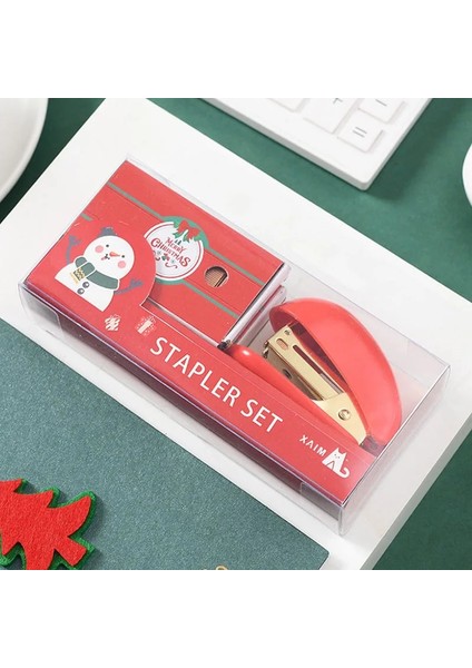 Zımba Seti Stili Noel Mini Zımba Seti Yeni Yıl Hediye Kırtasiye Okul Ofis Malzemeleri Öğrenci Ödülü Doğum Günü Hediyesi Taşınabilir Zımbalama Makinesi (Yurt Dışından) modelleri