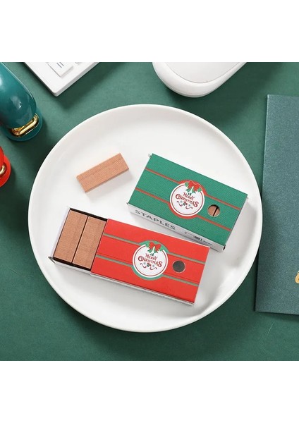 Zımba Seti Stili Noel Mini Zımba Seti Yeni Yıl Hediye Kırtasiye Okul Ofis Malzemeleri Öğrenci Ödülü Doğum Günü Hediyesi Taşınabilir Zımbalama Makinesi (Yurt Dışından) fırsatları