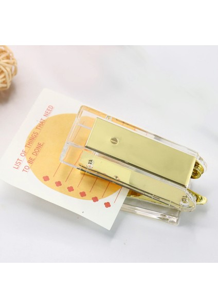 Gül Altın Tarzı Şeffaf Kağıt Küçük Zımba Gül Altın Okul Malzemeleri Kitap Ciltleme Kırtasiye Zımbalı Mini Zımba (Yurt Dışından) indirimleri