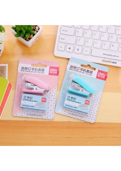 Mavi Stil 1 Takım Sevimli Kawaii Manuel Mini Zımba Zımba ile Kitap Kağıt Çocuklar Için Taşınabilir Zımba Ofis Okul Malzemeleri (Yurt Dışından) indirimleri