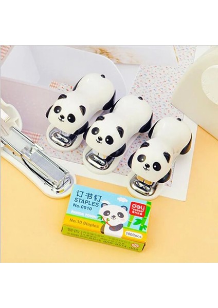 Yeni Paket 1 Adet Mini Zımba Seti Karikatür Panda Çocuk Öğrenme Kırtasiye Okul Ofis Malzemeleri Ataş Tutucu (Yurt Dışından)