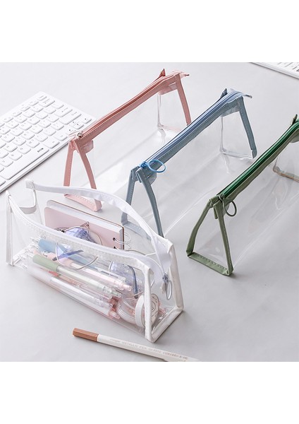 Beyaz Stil Sınav Şeffaf Kalem Kutusu Ofis Öğrenci Kalem Kutuları Okul Malzemeleri Kawaii Kalem Kutusu Astuccio Scuola Estuche Escolar (Yurt Dışından)