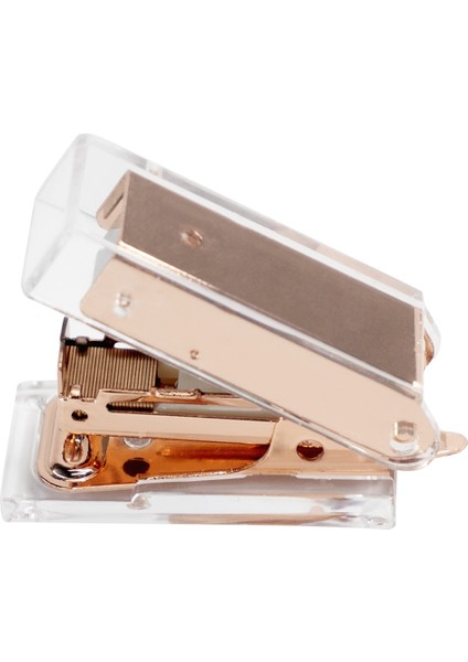 Gül Altın Tarzı Mini Şeffaf Gül Altın Zımba Ofis Ev Okul Ciltleme Malzemeleri Kawaii Küçük Zımba Metal Kırtasiye Nefis Zımba (Yurt Dışından)