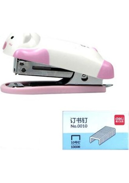 Pembe Tarzı Sevimli Küçük Hayvanlar Zımba Seti Mini Karikatür Okul Ofis Tedarik Öğrenci Ödülü Doğum Günü Hediyesi 10 # Zımba Için Kullanın (Yurt Dışından)