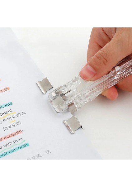 Mavi Stil Şeffaf Zımba Yeni Ofis Aksesuarları Grapadora Çıkarılabilir Metal Klip Itici Spillatrice Okul Malzemeleri Itme Klipsi Zımba (Yurt Dışından) indirimleri