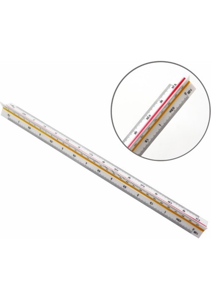 No.3 Tarzı Üçgen Alüminyum Mimari Ölçekli Cetvel Mühendislik Cetvel Mimar Ölçekli Standart Metal Cetvel (Yurt Dışından)