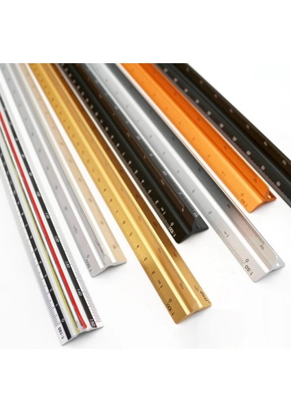 No.3 Tarzı Üçgen Alüminyum Mimari Ölçekli Cetvel Mühendislik Cetvel Mimar Ölçekli Standart Metal Cetvel (Yurt Dışından) fırsatları