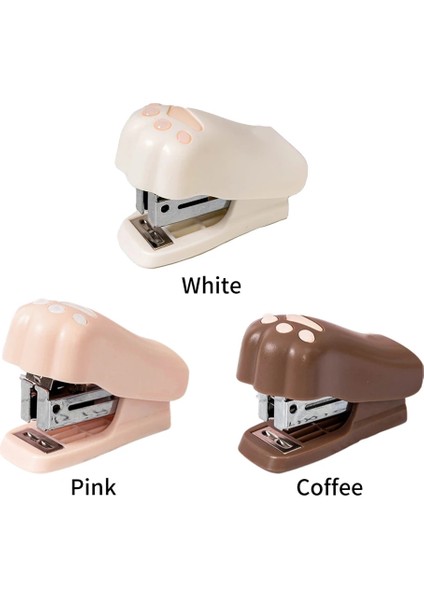 Pembe Tarzı Taşınabilir Mini Zımba Zımba ile Sevimli Ofis Kağıt Binder Kırtasiye Okul Ciltleme Aracı Kitap Kanalizasyon Kedi Pençe Şekli (Yurt Dışından)