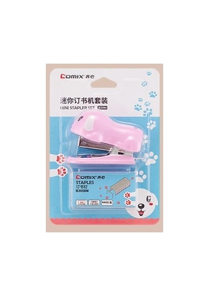 Pembe Tarzı Mini Köpek Zımba Köpek Karikatür No. Lver Zımba Seti Mini Grapadora Papelaria Kırtasiye Ofis Aksesuarları Okul Malzemeleri (Yurt Dışından)