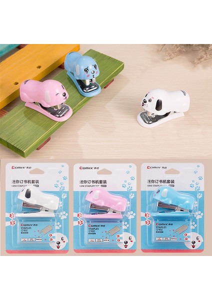 Pembe Tarzı Mini Köpek Zımba Köpek Karikatür No. Lver Zımba Seti Mini Grapadora Papelaria Kırtasiye Ofis Aksesuarları Okul Malzemeleri (Yurt Dışından) fiyatları
