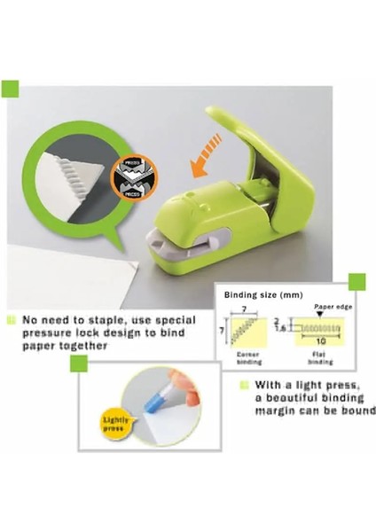 Yeşil Stil Zımbasız Zımba Zaman Tasarruflu Zahmetsiz Iğnesiz Elde Kullanılan Zımba Mini Taşınabilir Öğrenci Ofisi Kırtasiye Grapadora (Yurt Dışından) indirimleri