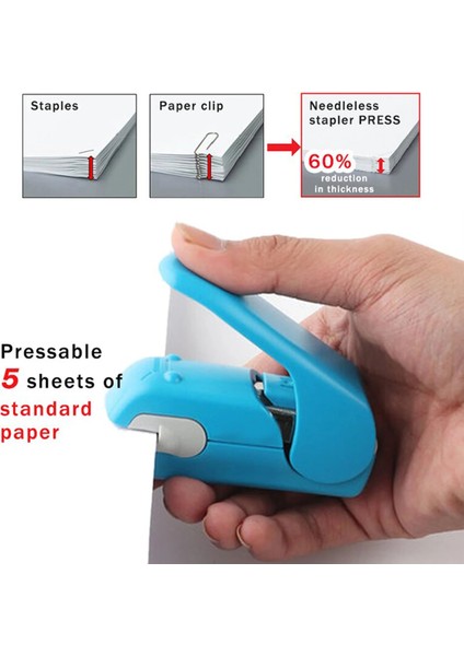 Mavi Stil Zımbasız Zımba Zaman Tasarruflu Zahmetsiz Iğnesiz Elde Kullanılan Zımba Mini Taşınabilir DEC889 (Yurt Dışından) fiyatları