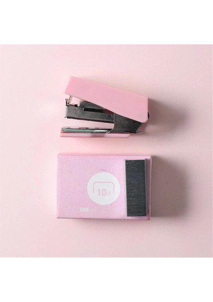 Pembe Stil Sevimli Mini Morandi Renkli Metal Zımba Seti # Zımba Bağlama Araçları Kawaii Kırtasiye Okul Ofis Malzemeleri ile (Yurt Dışından)