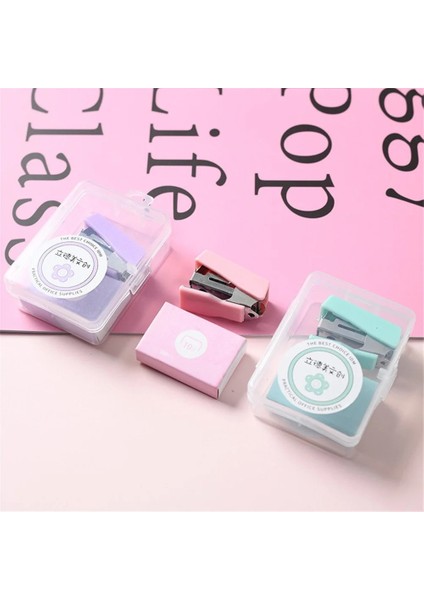 Pembe Stil Sevimli Mini Morandi Renkli Metal Zımba Seti # Zımba Bağlama Araçları Kawaii Kırtasiye Okul Ofis Malzemeleri ile (Yurt Dışından)