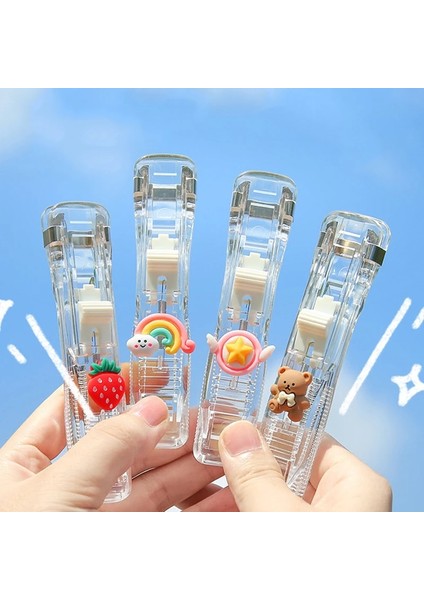 Ananas Tarzı Şeffaf Sevimli Kırtasiye Zımba Kitap Ciltleme Makinesi Tek Parmakla Dokunuşla Zımbalama Yeniden Kullanılabilir Zımba Okul Ofis Aksesuarları (Yurt Dışından) fiyatları