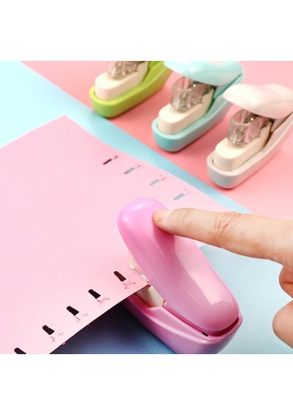 Beyaz Stil Yaratıcı Zımbasız Zımba Şeker Renkli Ofis Okul Öğrenci Kırtasiye Kağıt Dosya Ciltleme Makinesi Zımbalama Araçları Malzemeleri (Yurt Dışından) modelleri