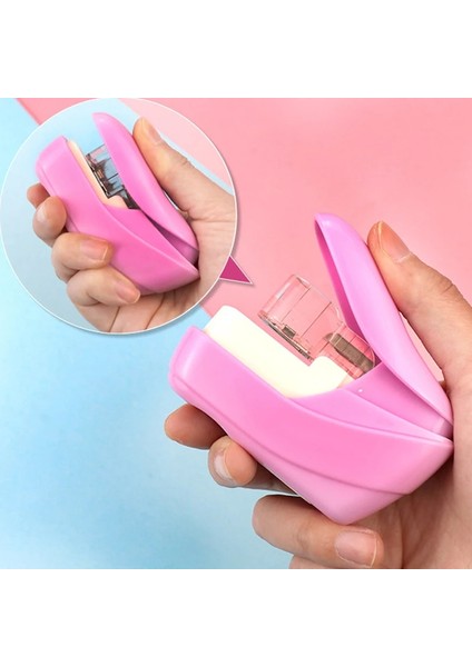 Beyaz Stil Yaratıcı Zımbasız Zımba Şeker Renkli Ofis Okul Öğrenci Kırtasiye Kağıt Dosya Ciltleme Makinesi Zımbalama Araçları Malzemeleri (Yurt Dışından) fırsatları