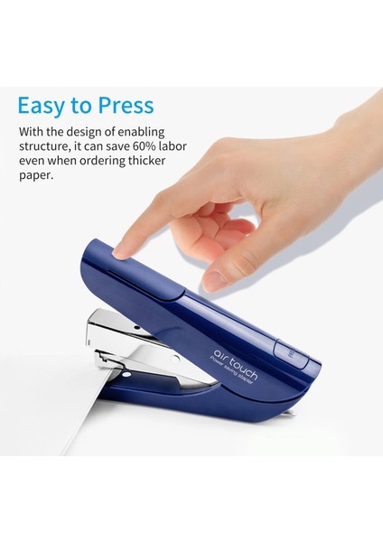 2-20 Sayfalık Mavi Stil Kağıt Ciltleme Için Masaüstü Zımba Kağıdı Kapasitesi Okul Ofis Malzemeleri Için Zımbalar Için Uygun Daha Az Çaba (Yurt Dışından) fırsatları