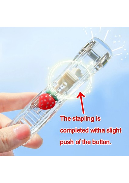 Şeffaf Siyah Stil Şeffaf Sevimli Kırtasiye Zımba Kitap Ciltleme Makinesi Tek Parmakla Dokunuşla Zımbalama Yeniden Kullanılabilir Zımba Okul Ofis Aksesuarları (Yurt Dışından) indirimleri